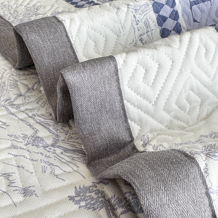 91家纺网 家纺一手货源 找家纺 简宜家居（朝初家纺） 2025春夏新款全棉纯棉老粗布床单绗缝凉席席子 床褥 薄垫子 一席多用 民俗 蓝