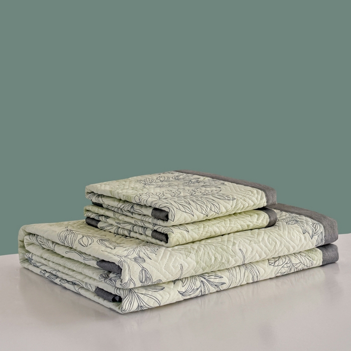 91家纺网 家纺一手货源 找家纺 简宜家居（朝初家纺） 2025春夏新款全棉纯棉老粗布床单绗缝凉席席子 床褥 薄垫子 一席多用 风铃草