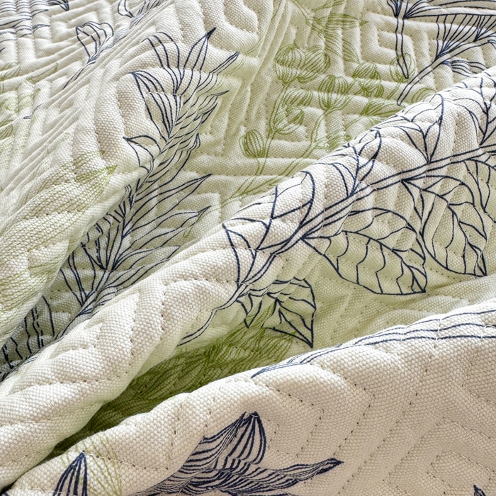 91家纺网 家纺一手货源 找家纺 简宜家居（朝初家纺） 2025春夏新款全棉纯棉老粗布床单绗缝凉席席子 床褥 薄垫子 一席多用 风铃草