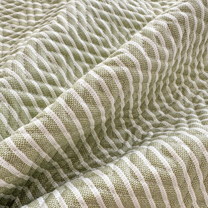 91家纺网 家纺一手货源 找家纺 简宜家居（朝初家纺） 2025春夏新款全棉纯棉老粗布床单绗缝凉席席子 床褥 薄垫子 一席多用 条纹-绿野