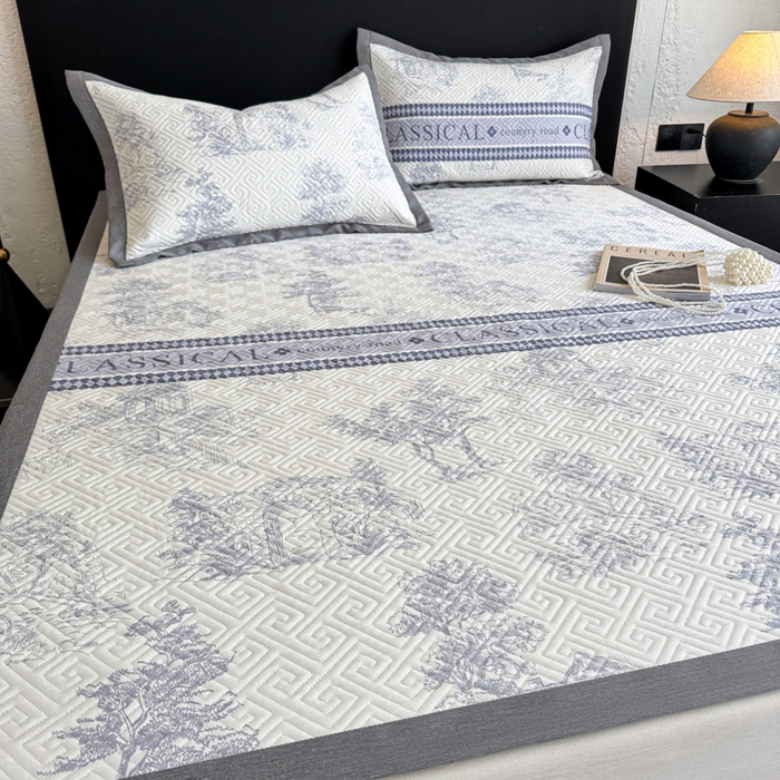 91家纺网 家纺一手货源 找家纺 （总）简宜家居（朝初家纺） 2025春夏新款全棉纯棉老粗布床单绗缝凉席席子 床褥 薄垫子 一席多用