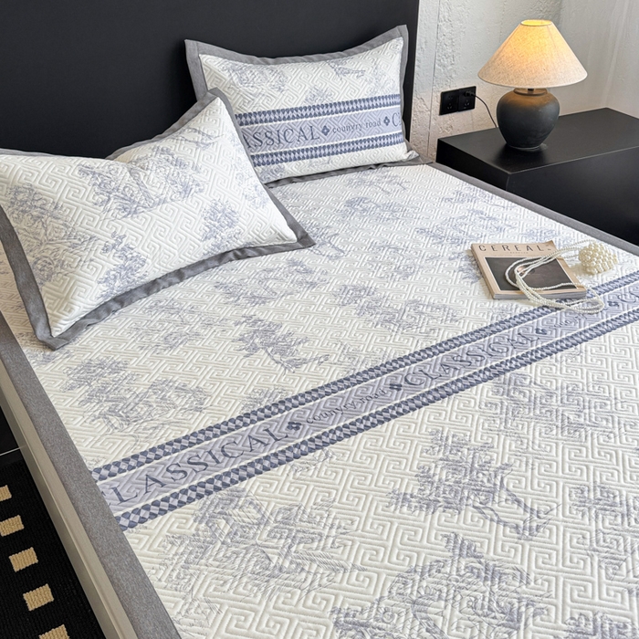 91家纺网 家纺一手货源 找家纺 （总）简宜家居（朝初家纺） 2025春夏新款全棉纯棉老粗布床单绗缝凉席席子 床褥 薄垫子 一席多用