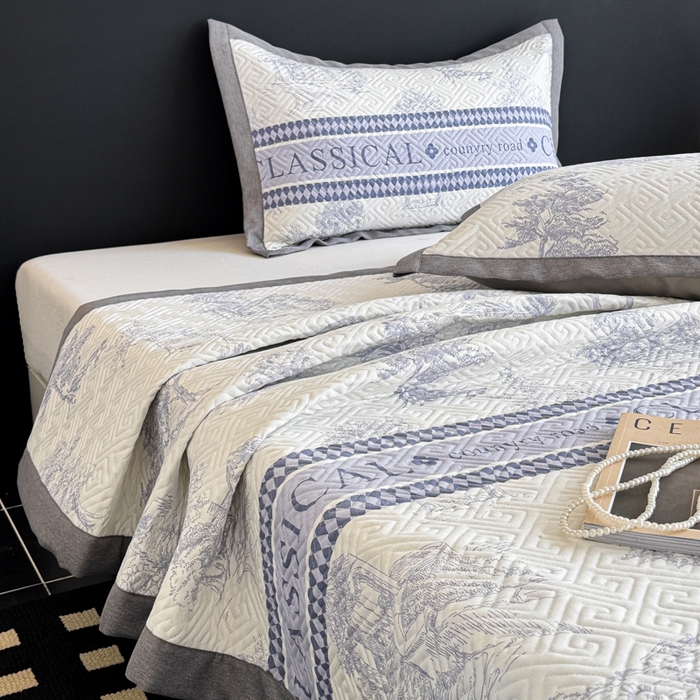 91家纺网 家纺一手货源 找家纺 （总）简宜家居（朝初家纺） 2025春夏新款全棉纯棉老粗布床单绗缝凉席席子 床褥 薄垫子 一席多用