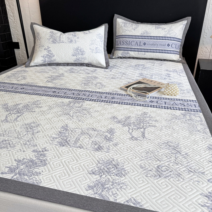 91家纺网 家纺一手货源 找家纺 （总）简宜家居（朝初家纺） 2025春夏新款全棉纯棉老粗布床单绗缝凉席席子 床褥 薄垫子 一席多用