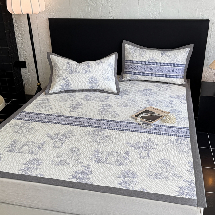 91家纺网 家纺一手货源 找家纺 （总）简宜家居（朝初家纺） 2025春夏新款全棉纯棉老粗布床单绗缝凉席席子 床褥 薄垫子 一席多用