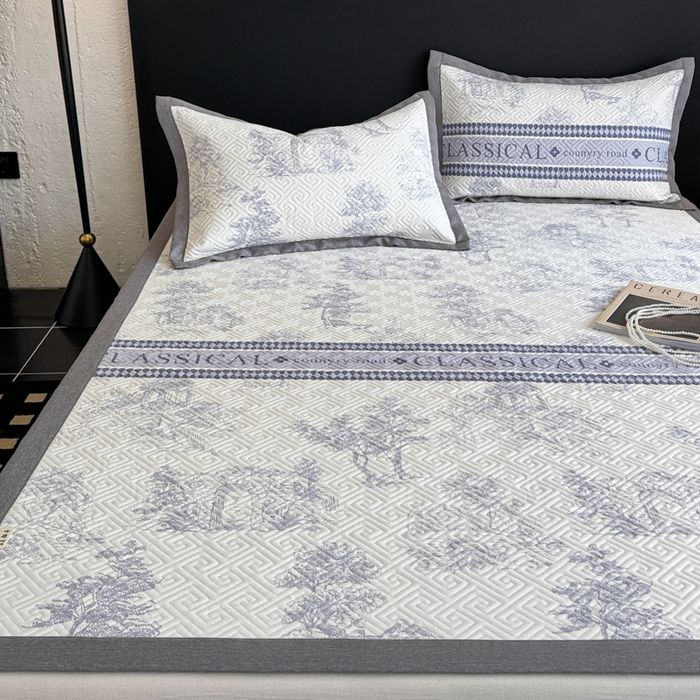 91家纺网 家纺一手货源 找家纺 （总）简宜家居（朝初家纺） 2025春夏新款全棉纯棉老粗布床单绗缝凉席席子 床褥 薄垫子 一席多用