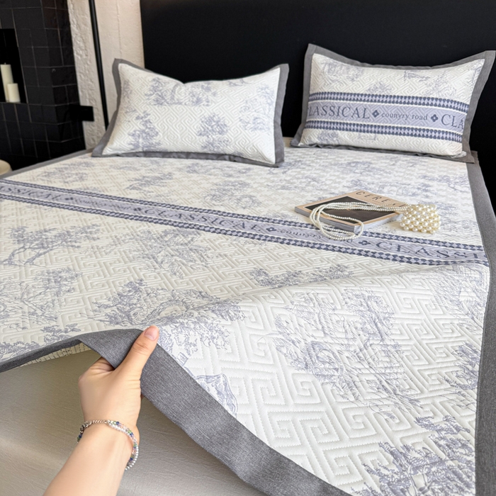 91家纺网 家纺一手货源 找家纺 （总）简宜家居（朝初家纺） 2025春夏新款全棉纯棉老粗布床单绗缝凉席席子 床褥 薄垫子 一席多用