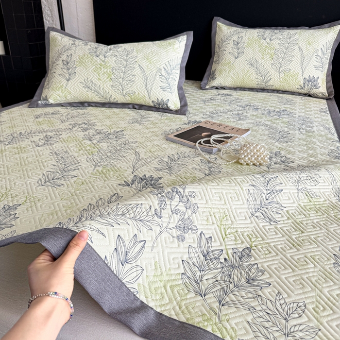 91家纺网 家纺一手货源 找家纺 （总）简宜家居（朝初家纺） 2025春夏新款全棉纯棉老粗布床单绗缝凉席席子 床褥 薄垫子 一席多用