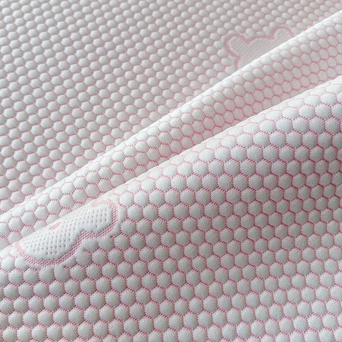 91家纺网 家纺一手货源 找家纺 爱洛家纺 2025春夏新款A类冰丝豆豆凉席席子-床垫款 小熊·粉玉