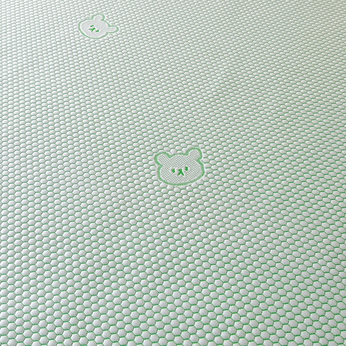 91家纺网 家纺一手货源 找家纺 爱洛家纺 2025春夏新款A类冰丝豆豆凉席席子-床垫款 小熊·水绿