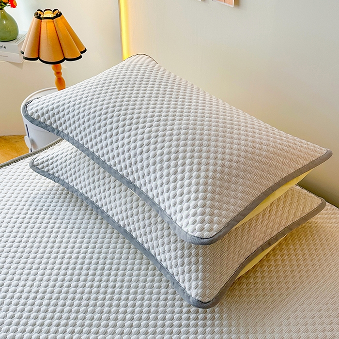 91家纺网 家纺一手货源 找家纺 爱洛家纺 2025春夏新款A类冰丝豆豆凉席席子-床笠款 床笠-浅灰