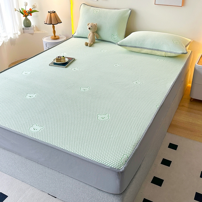 91家纺网 家纺一手货源 找家纺 （总）爱洛家纺 2025春夏新款A类冰丝豆豆凉席席子-床笠款