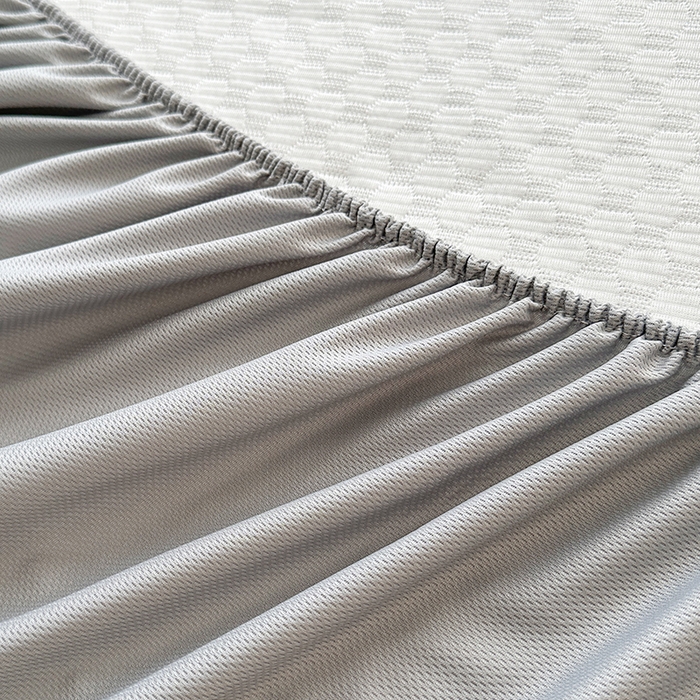 91家纺网 家纺一手货源 找家纺 爱洛家纺 2025春夏新款A类冰丝豆豆凉席席子-床笠款 床笠-浅灰