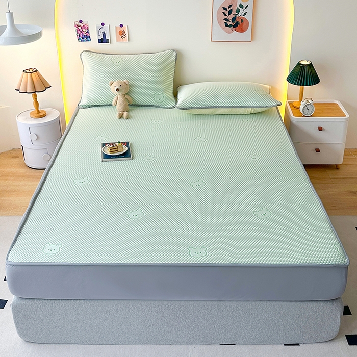 91家纺网 家纺一手货源 找家纺 （总）爱洛家纺 2025春夏新款A类冰丝豆豆凉席席子-床笠款