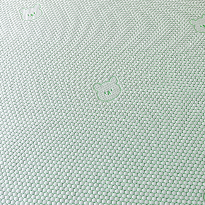 91家纺网 家纺一手货源 找家纺 爱洛家纺 2025春夏新款A类冰丝豆豆凉席席子-床笠款 床笠-水绿小熊