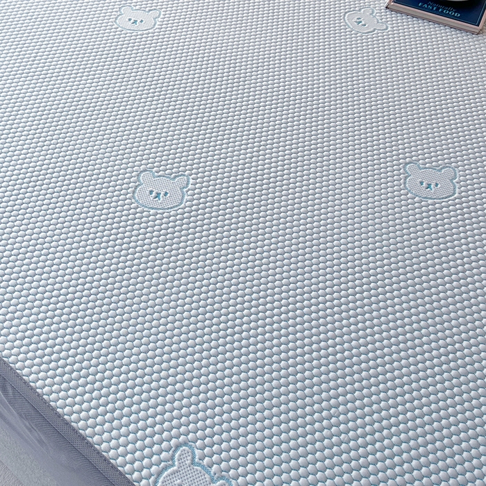 91家纺网 家纺一手货源 找家纺 爱洛家纺 2025春夏新款A类冰丝豆豆凉席席子-床笠款 床笠-浅天蓝小熊