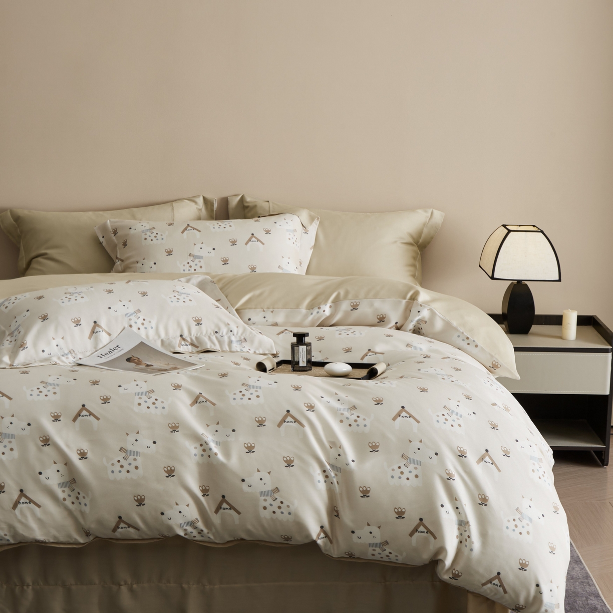 91家纺网 家纺一手货源 找家纺 （总）于果 2025新款莱赛尔天丝印花四件套