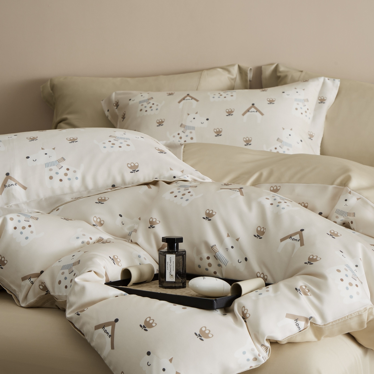 91家纺网 家纺一手货源 找家纺 （总）于果 2025新款莱赛尔天丝印花四件套