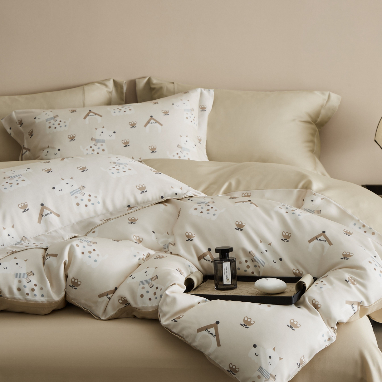 91家纺网 家纺一手货源 找家纺 （总）于果 2025新款莱赛尔天丝印花四件套