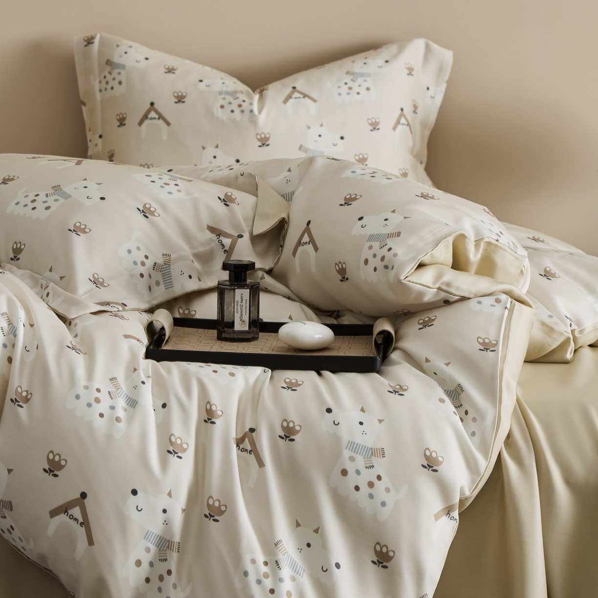 91家纺网 家纺一手货源 找家纺 （总）于果 2025新款莱赛尔天丝印花四件套