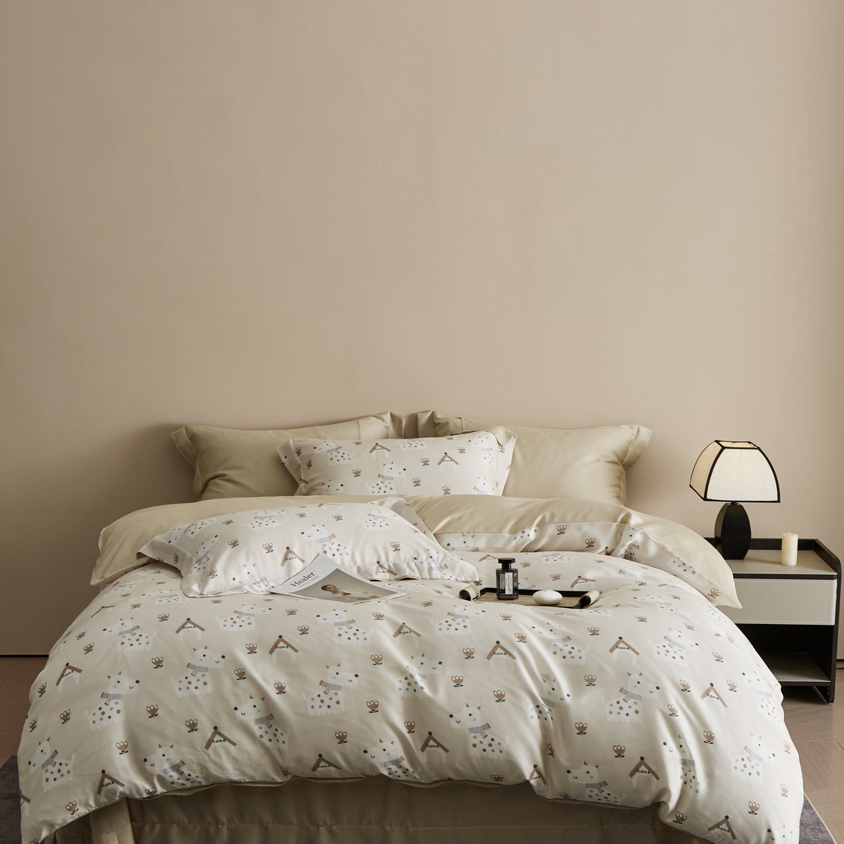 91家纺网 家纺一手货源 找家纺 （总）于果 2025新款莱赛尔天丝印花四件套