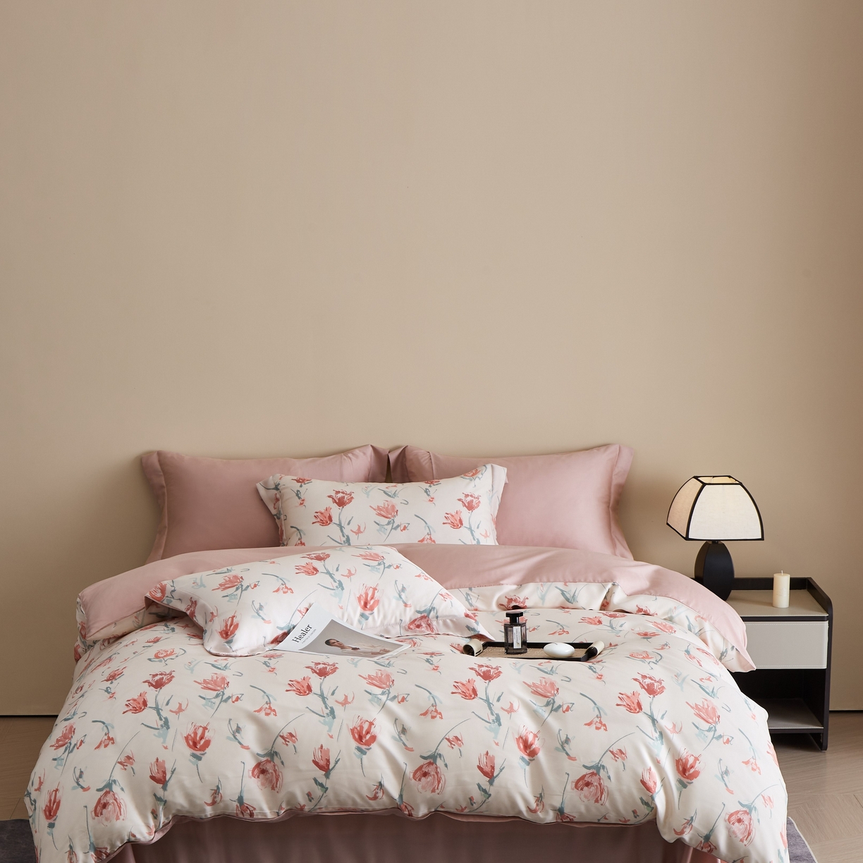 91家纺网 家纺一手货源 找家纺 （总）于果 2025新款莱赛尔天丝印花四件套