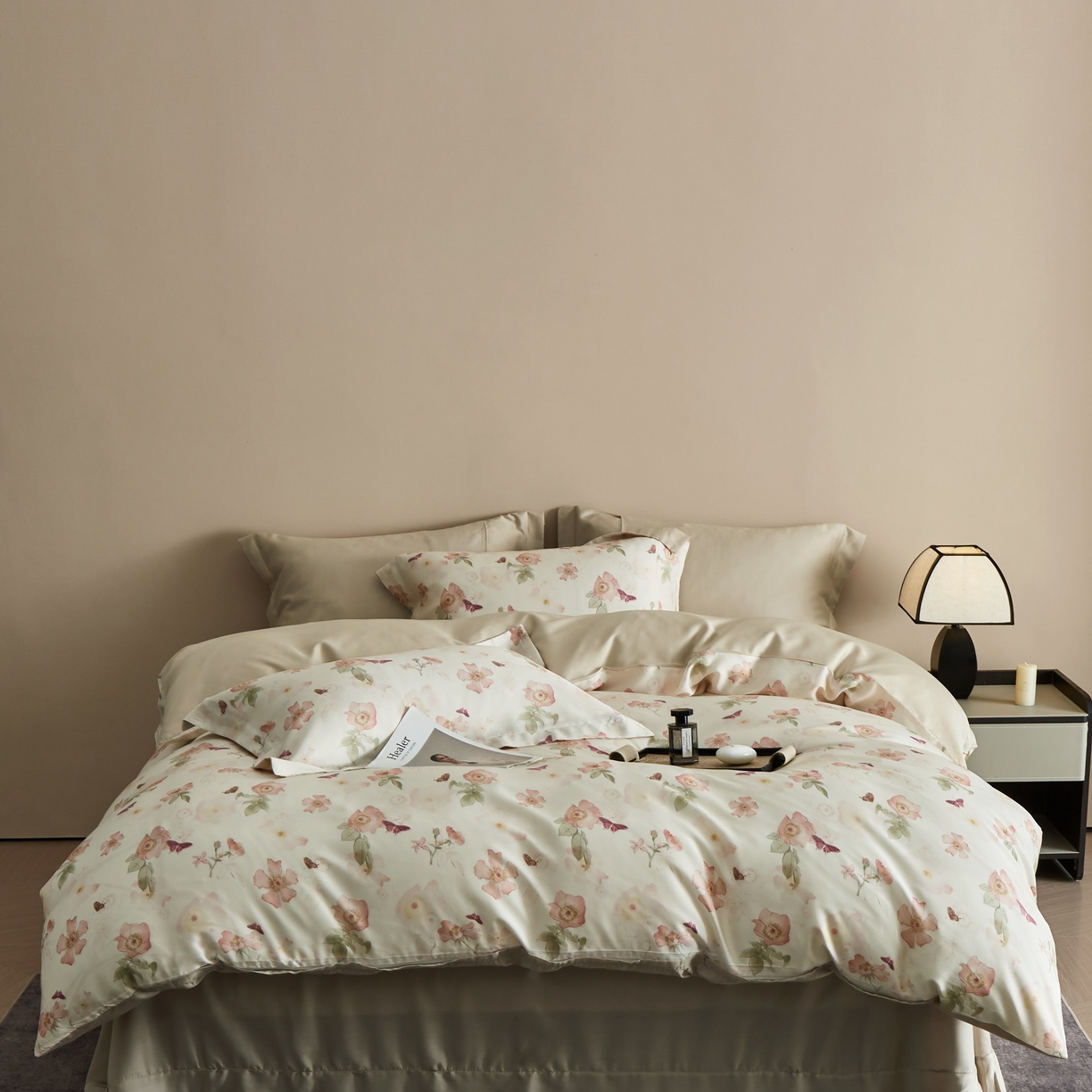 91家纺网 家纺一手货源 找家纺 （总）于果 2025新款莱赛尔天丝印花四件套