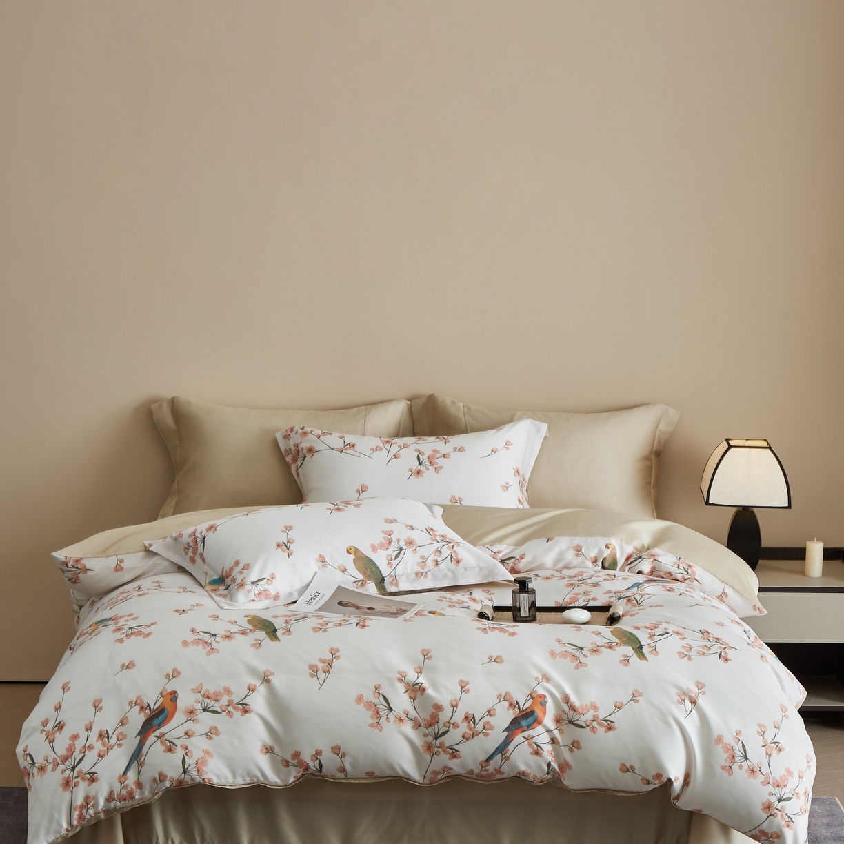 91家纺网 家纺一手货源 找家纺 （总）于果 2025新款莱赛尔天丝印花四件套