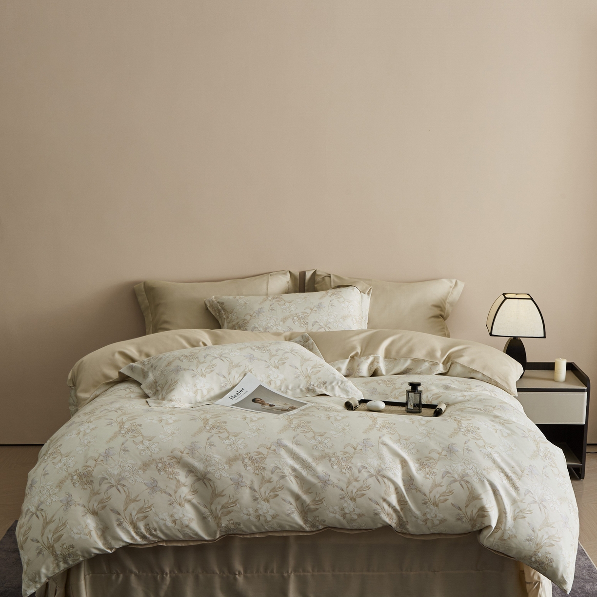 91家纺网 家纺一手货源 找家纺 （总）于果 2025新款莱赛尔天丝印花四件套