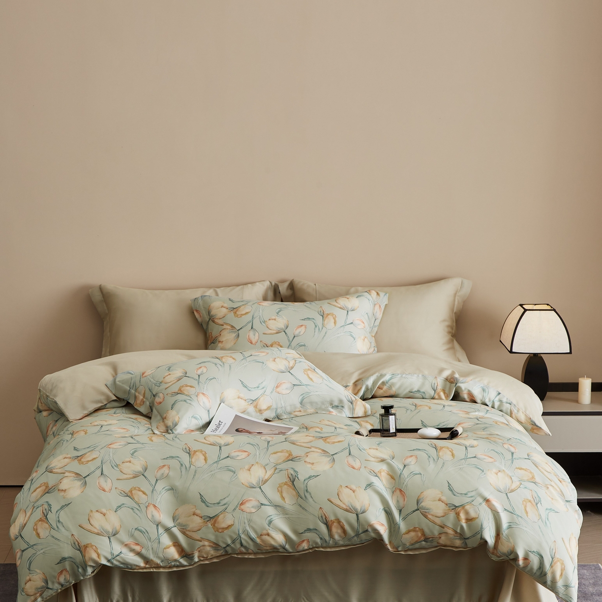 91家纺网 家纺一手货源 找家纺 （总）于果 2025新款莱赛尔天丝印花四件套