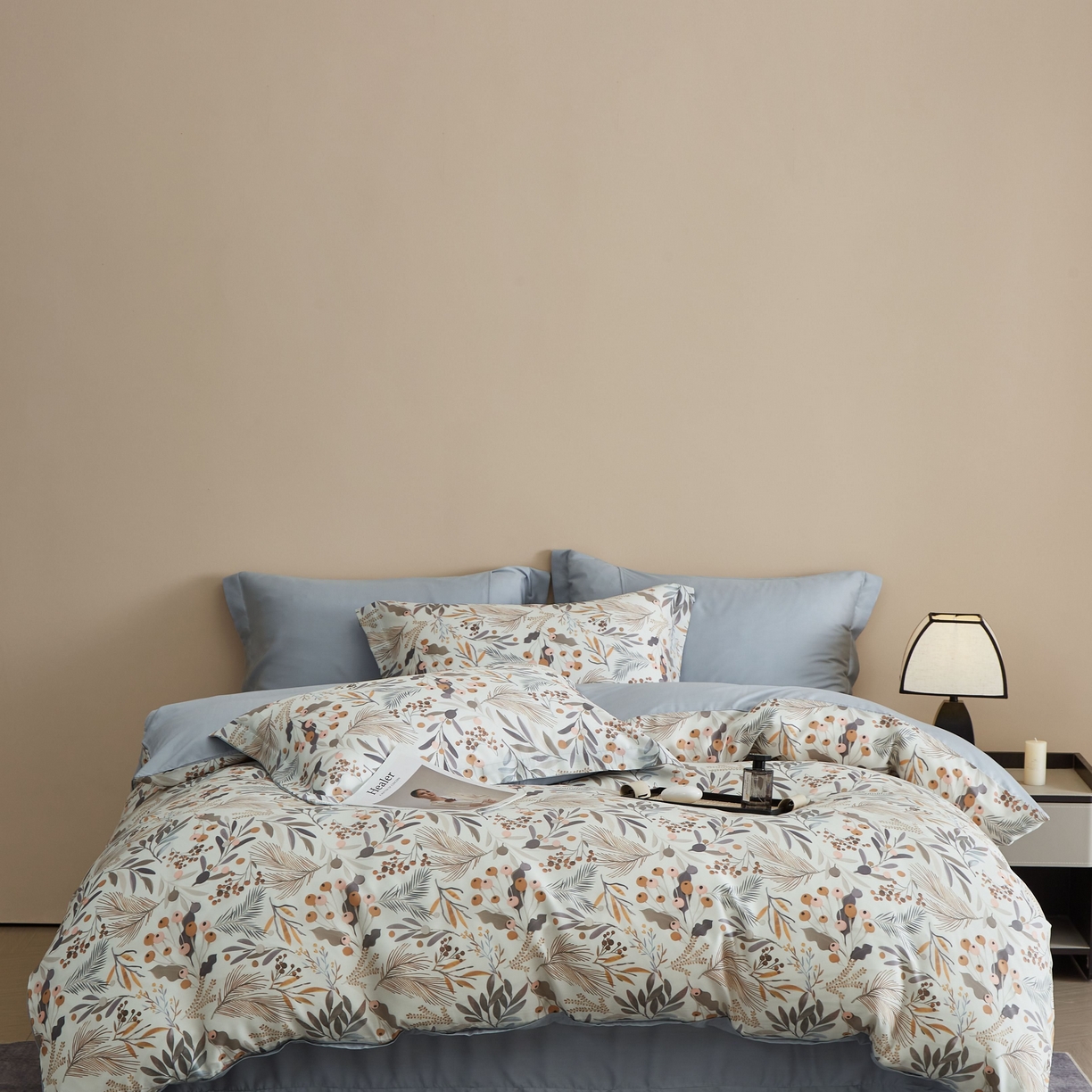 91家纺网 家纺一手货源 找家纺 （总）于果 2025新款莱赛尔天丝印花四件套