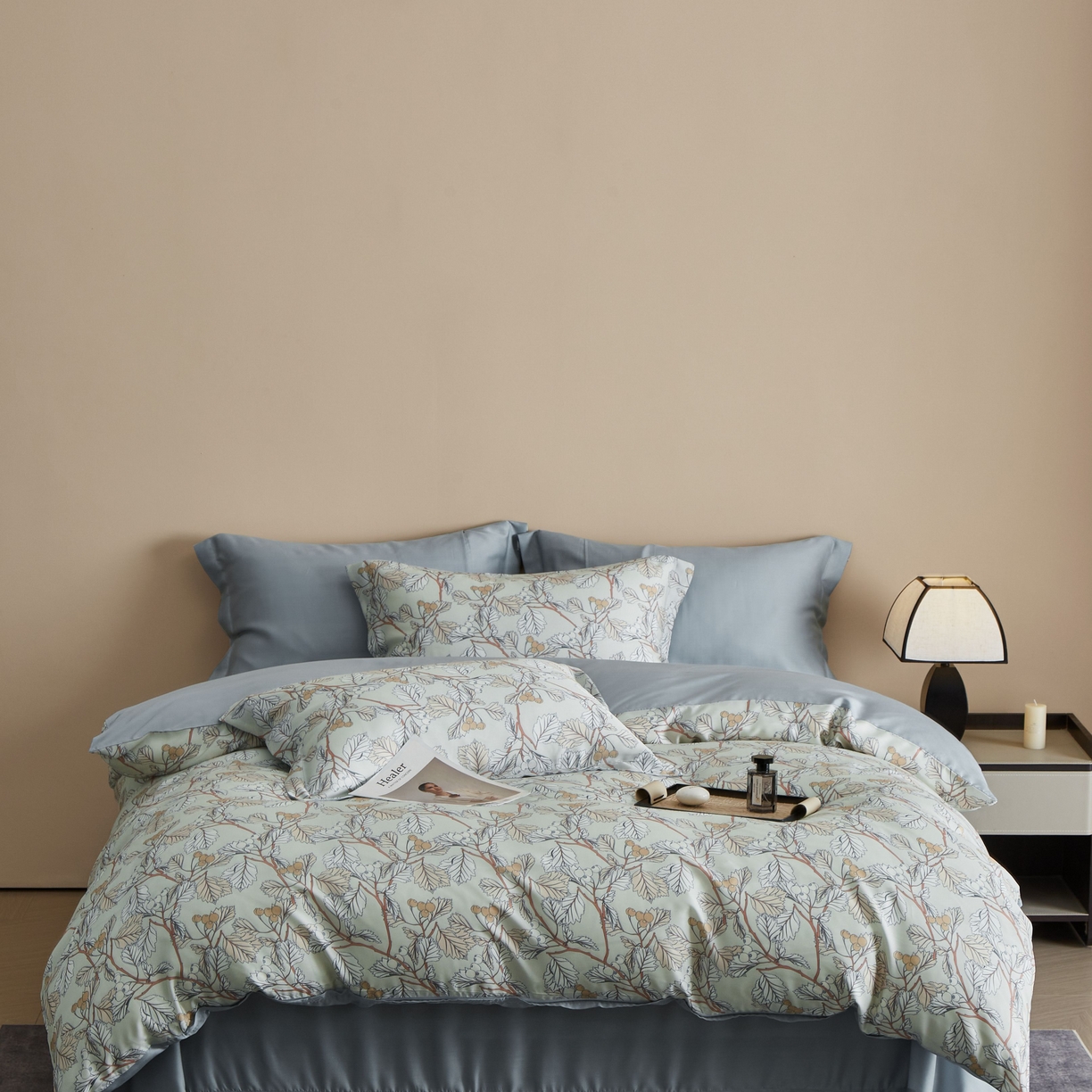 91家纺网 家纺一手货源 找家纺 （总）于果 2025新款莱赛尔天丝印花四件套