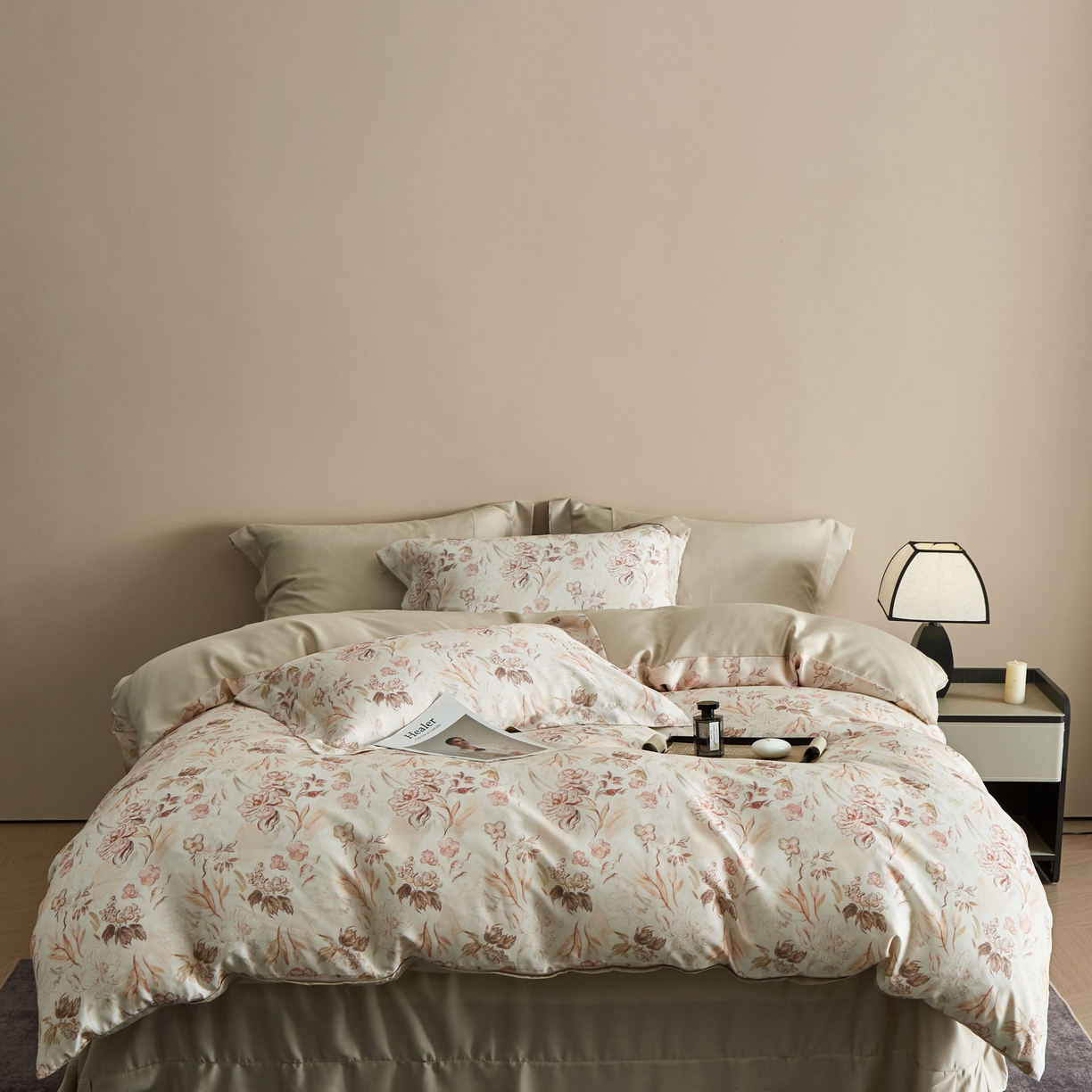 91家纺网 家纺一手货源 找家纺 （总）于果 2025新款莱赛尔天丝印花四件套