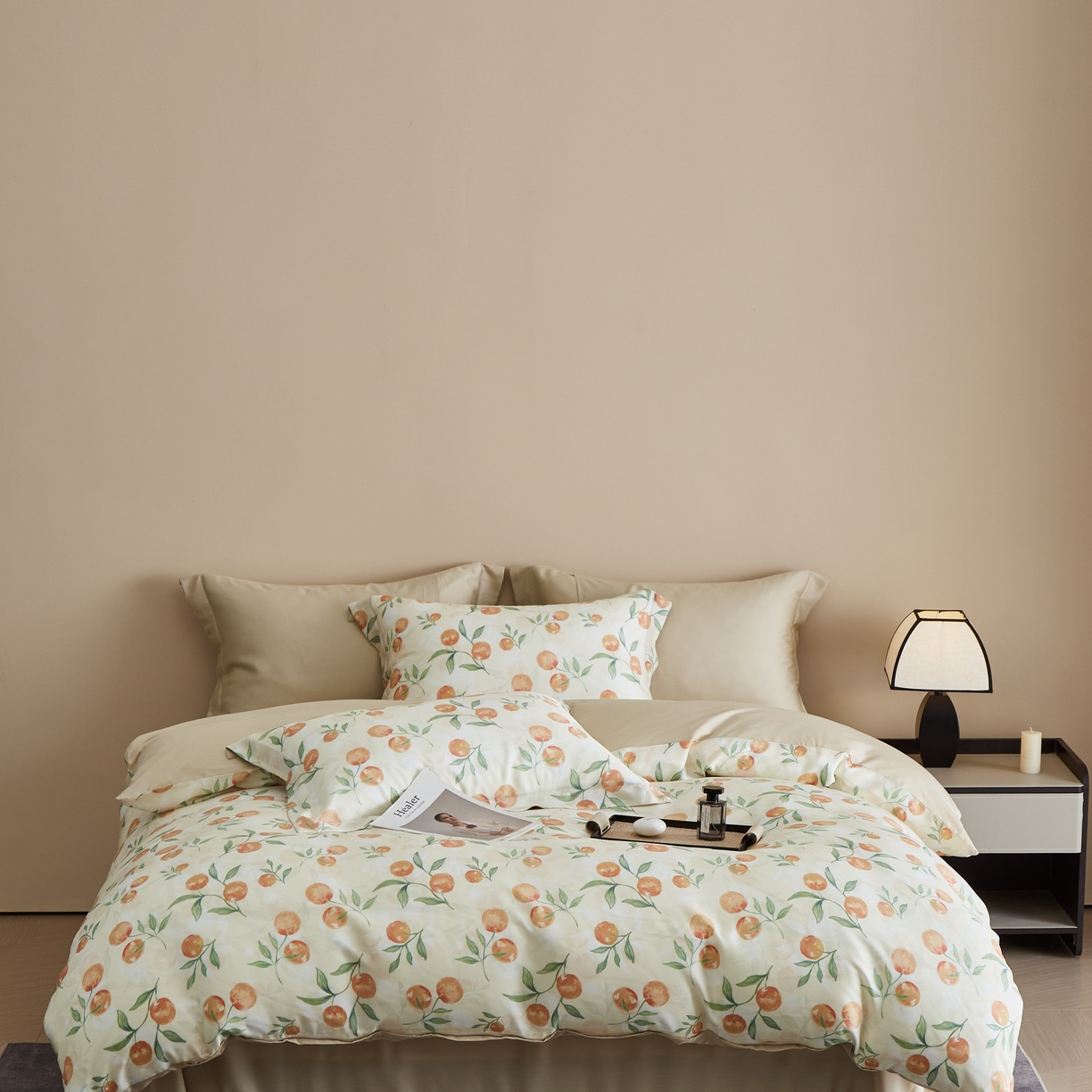 91家纺网 家纺一手货源 找家纺 （总）于果 2025新款莱赛尔天丝印花四件套