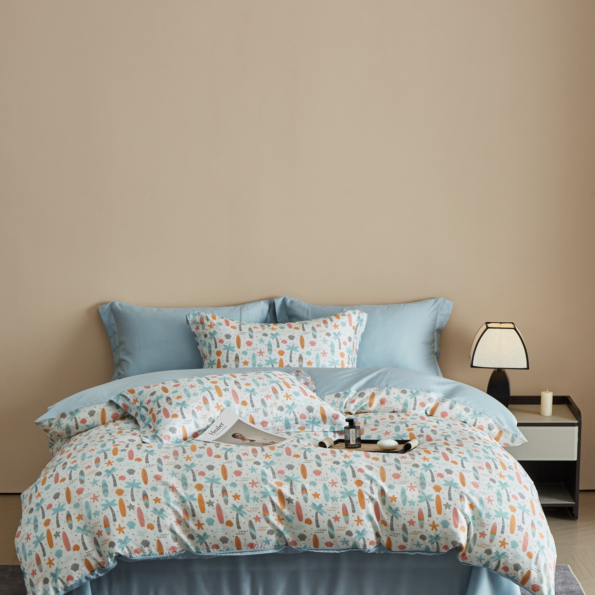 91家纺网 家纺一手货源 找家纺 （总）于果 2025新款莱赛尔天丝印花四件套