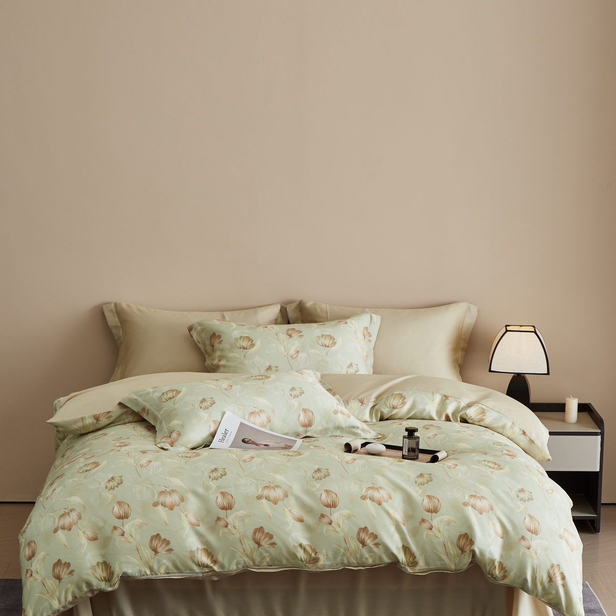 91家纺网 家纺一手货源 找家纺 （总）于果 2025新款莱赛尔天丝印花四件套