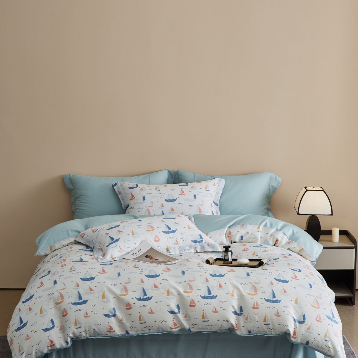 91家纺网 家纺一手货源 找家纺 （总）于果 2025新款莱赛尔天丝印花四件套