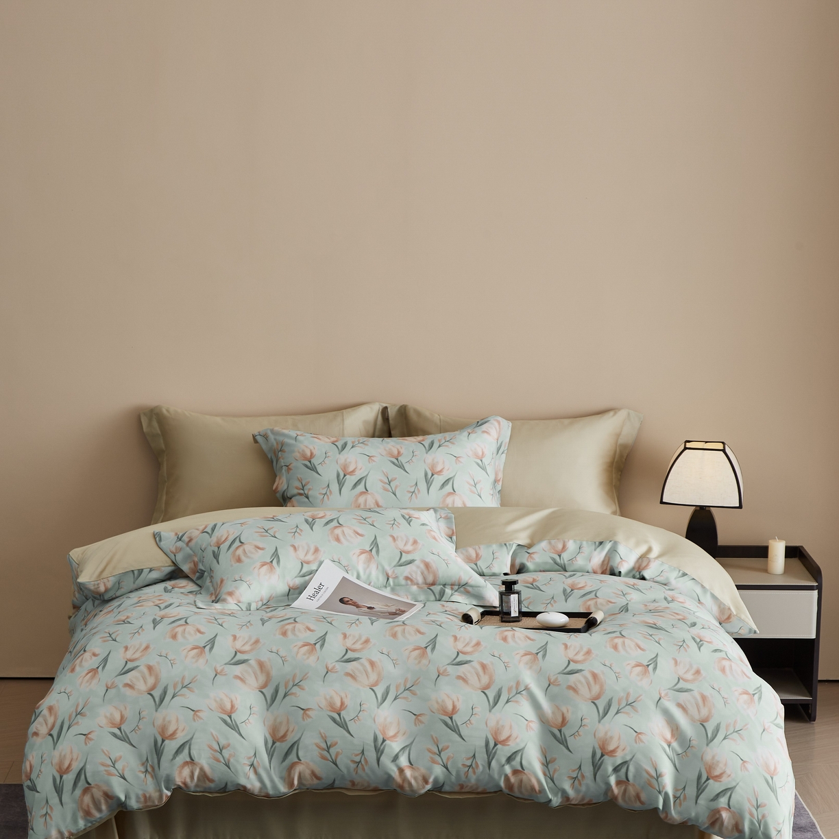 91家纺网 家纺一手货源 找家纺 （总）于果 2025新款莱赛尔天丝印花四件套