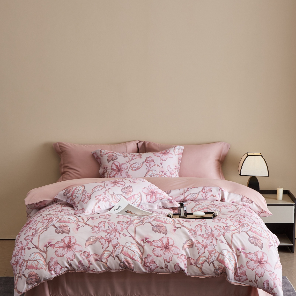 91家纺网 家纺一手货源 找家纺 （总）于果 2025新款莱赛尔天丝印花四件套