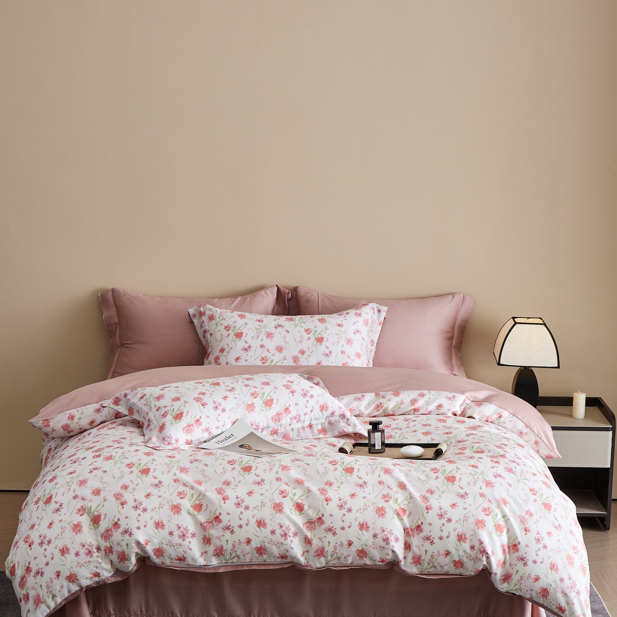 91家纺网 家纺一手货源 找家纺 （总）于果 2025新款莱赛尔天丝印花四件套