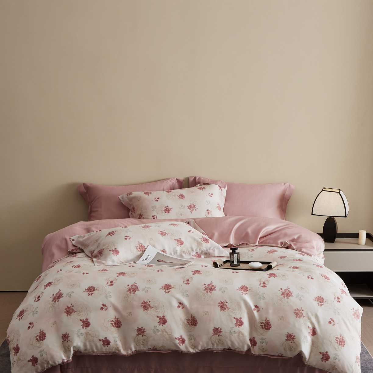 91家纺网 家纺一手货源 找家纺 （总）于果 2025新款莱赛尔天丝印花四件套