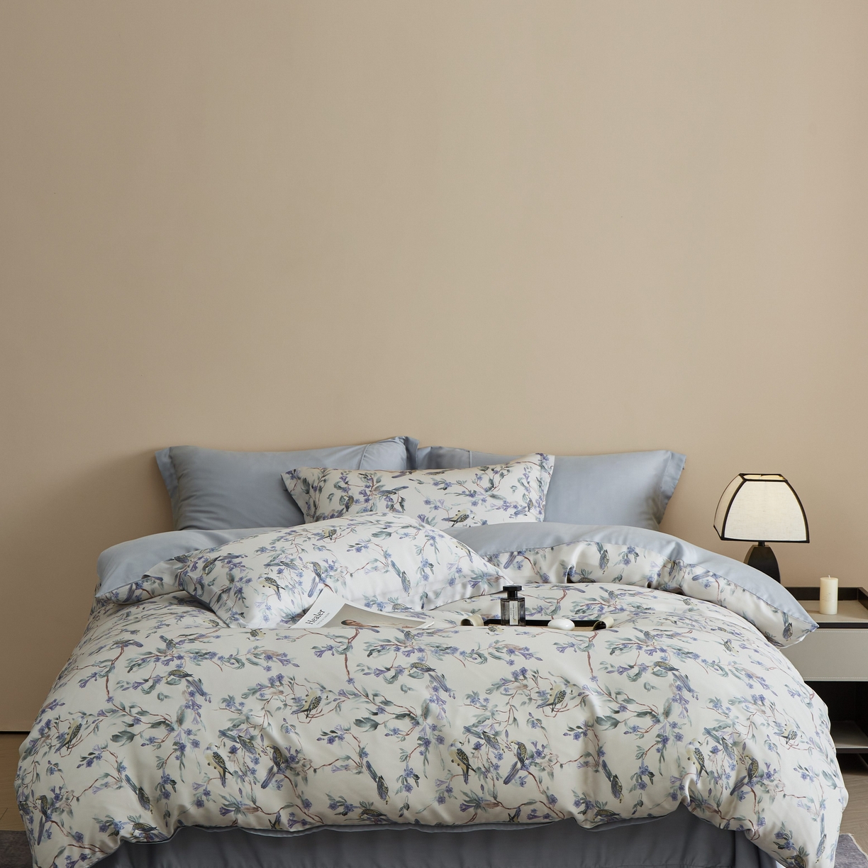 91家纺网 家纺一手货源 找家纺 （总）于果 2025新款莱赛尔天丝印花四件套