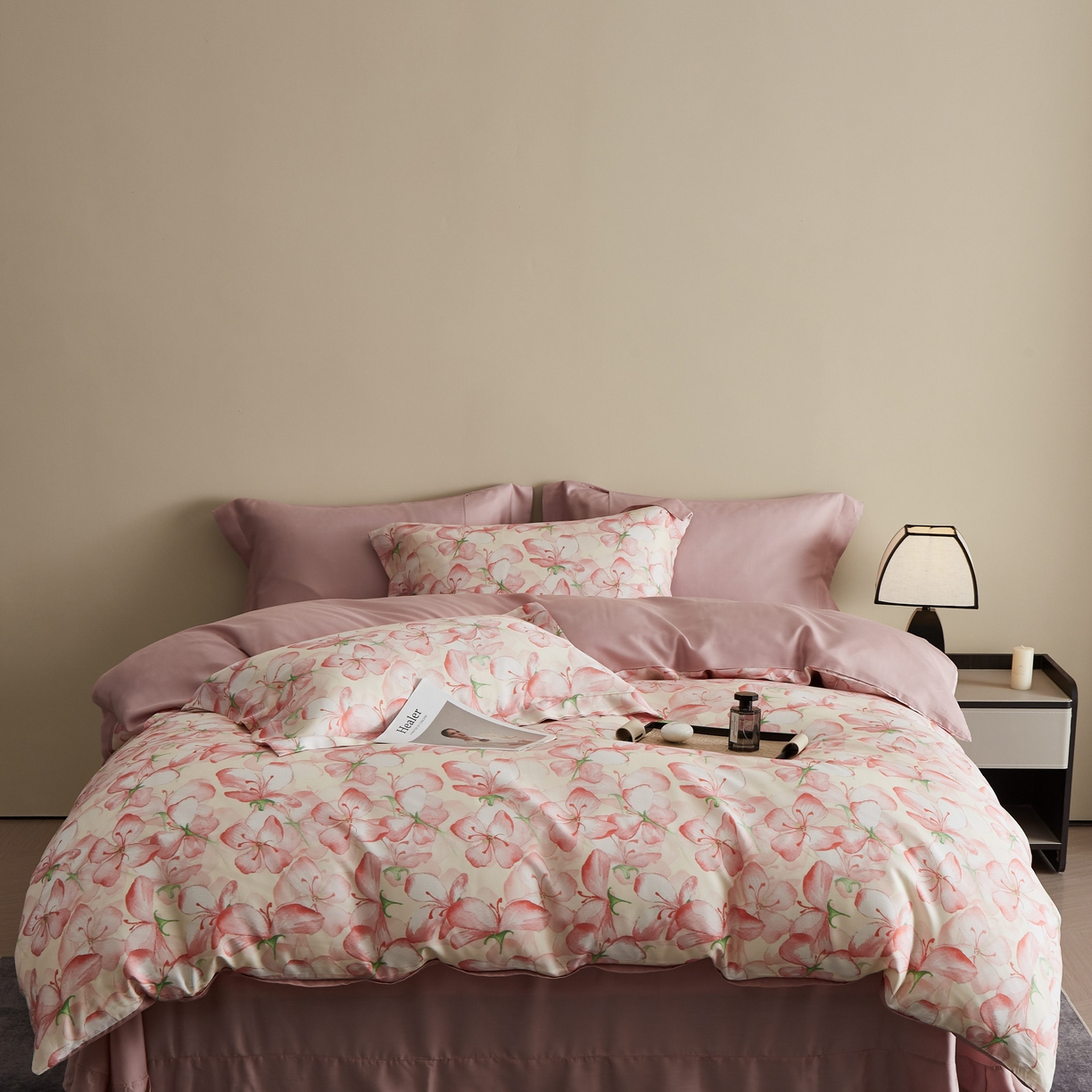 91家纺网 家纺一手货源 找家纺 （总）于果 2025新款莱赛尔天丝印花四件套