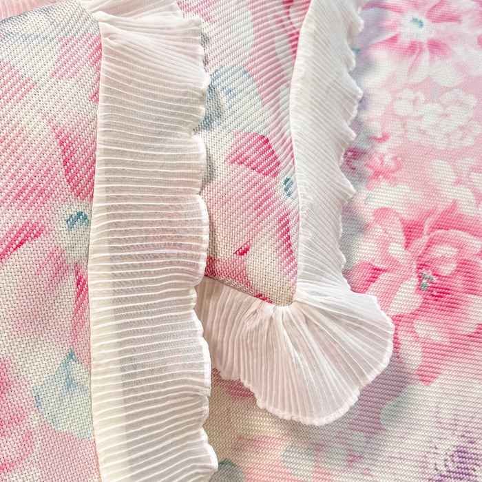 91家纺网 家纺一手货源 找家纺 逸尚阁 2025新款印花冰藤床裙凉席三件套 花团簇簇