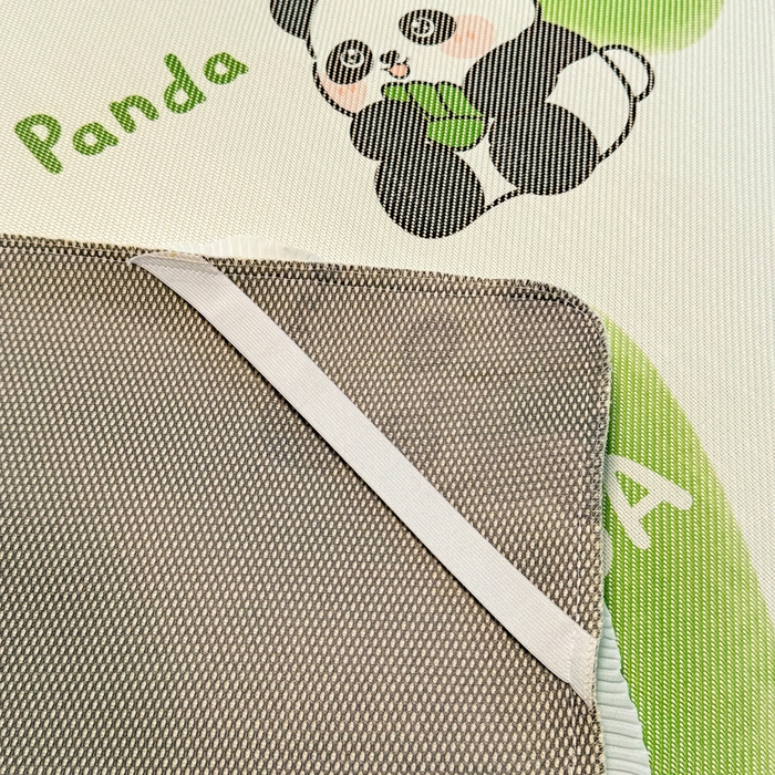 91家纺网 家纺一手货源 找家纺 逸尚阁 2025新款印花冰藤床裙凉席三件套 绿心熊猫