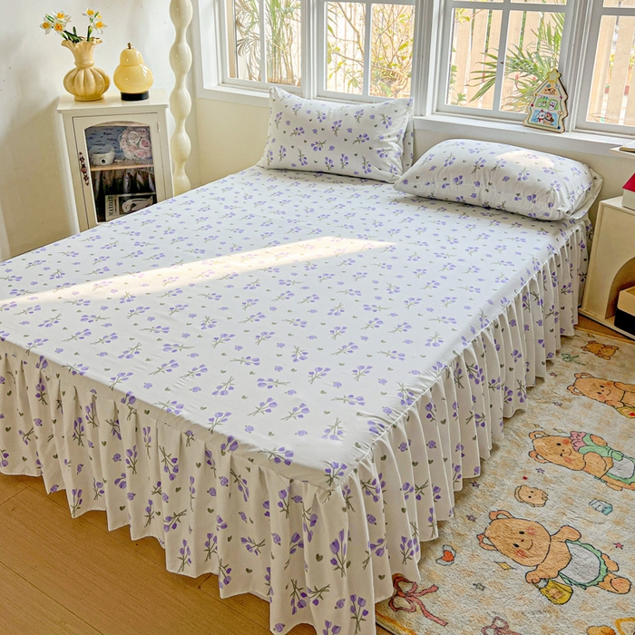 91家纺网 家纺一手货源 找家纺 （总）极梦家纺 2025新款磨毛印花床裙三件套（支持定制） （总链接二）