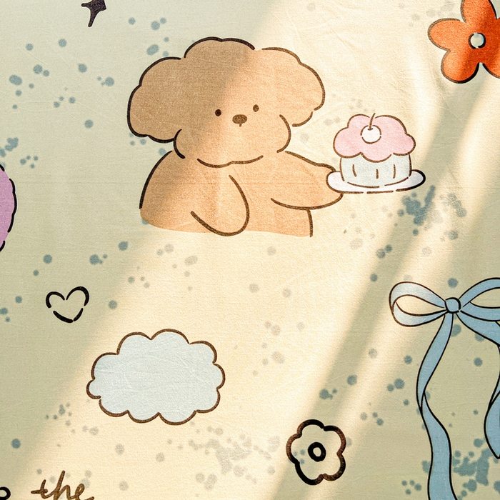 91家纺网 家纺一手货源 找家纺 极梦家纺 2025新款磨毛印花床裙三件套（支持定制） （总链接二） 无优小狗