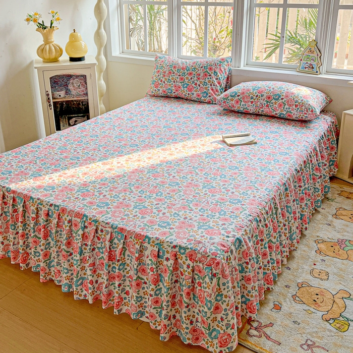 极梦家纺 2025新款磨毛印花床裙三件套（支持定制） （总链接二） 万花世界