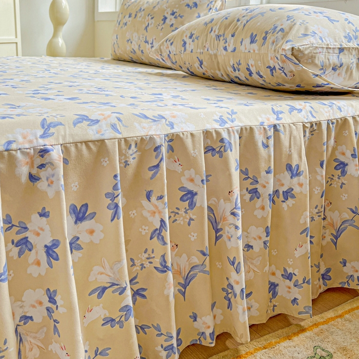 91家纺网 家纺一手货源 找家纺 极梦家纺 2025新款磨毛印花床裙三件套（支持定制） （总链接二） 四季花海