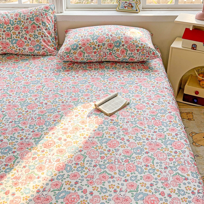 91家纺网 家纺一手货源 找家纺 极梦家纺 2025新款磨毛印花床裙三件套（支持定制） （总链接二） 万花世界